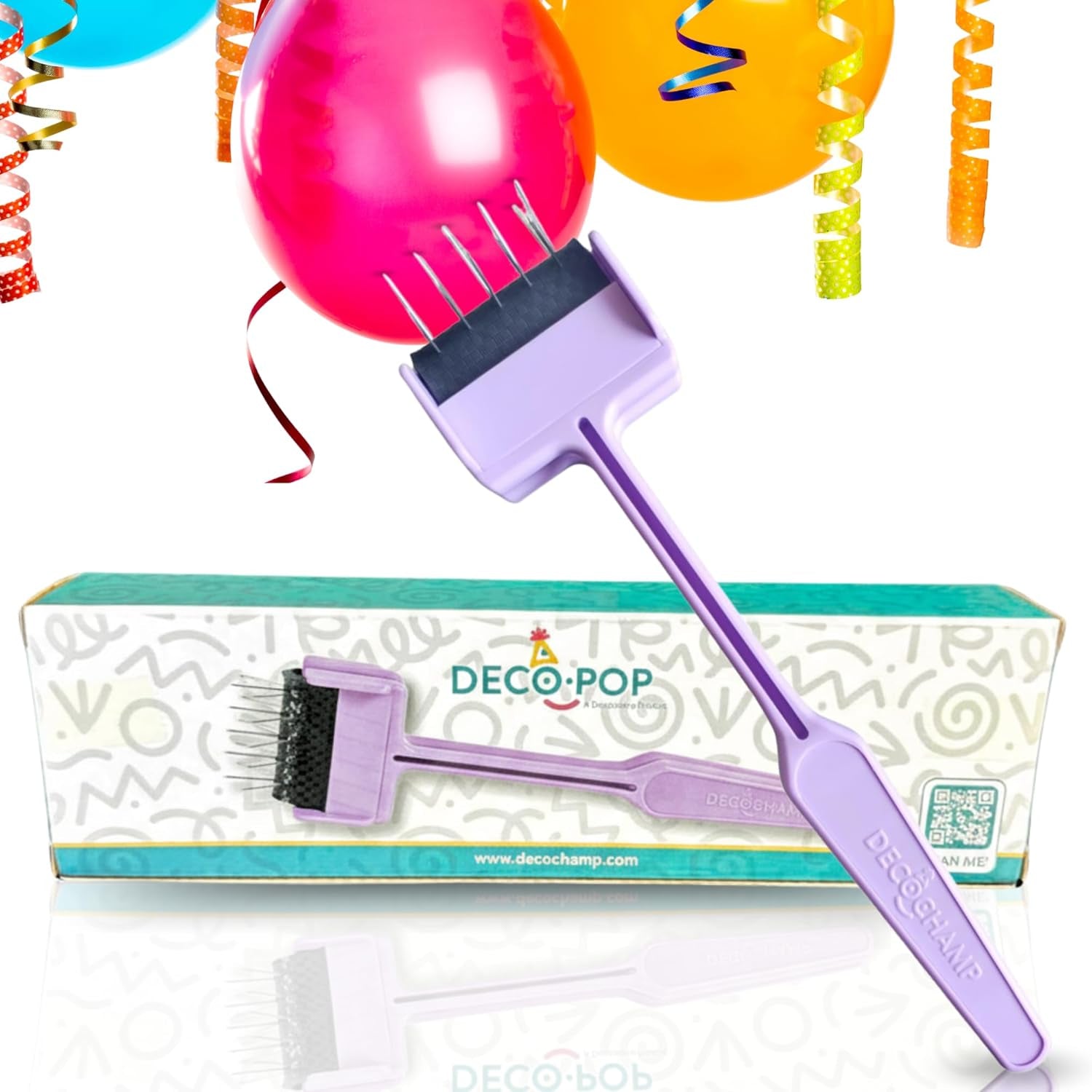 DECO POP Balloon Popper - Professional Decorator Striker Tool with 25 Steel Pins, Pink Whisper Party Supply Kit for Fast & Easy Event Cleanup & Balloon Games