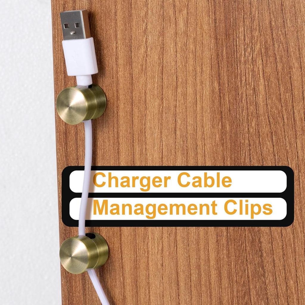 3Pcs Aluminum Cable Anchors - Gun Metal Adjustable Cord Holder, Heavy-Duty Adhesive Wire Organizer for Desk & Nightstand, Pro Charger Cable Management Clips