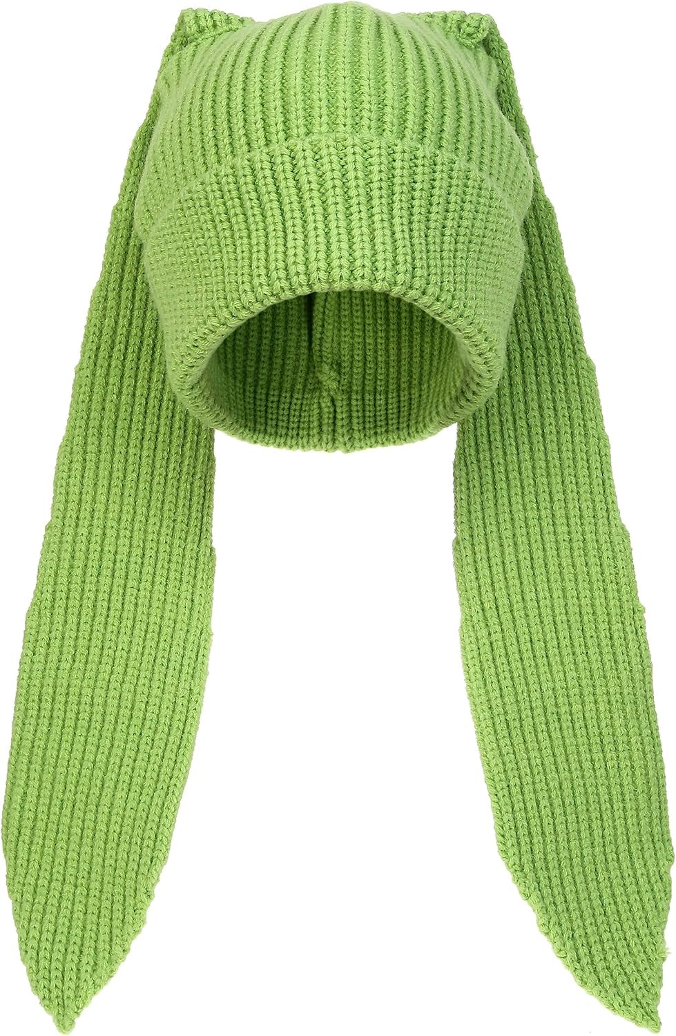 Cute Bunny Ears Knit Beanie - Long Ear Rabbit Crochet Hat, Soft Fluffy Winter Skull Cap for Women & Girls, Warm Slouchy Outdoor Ear Cover & Funny Costume Hat