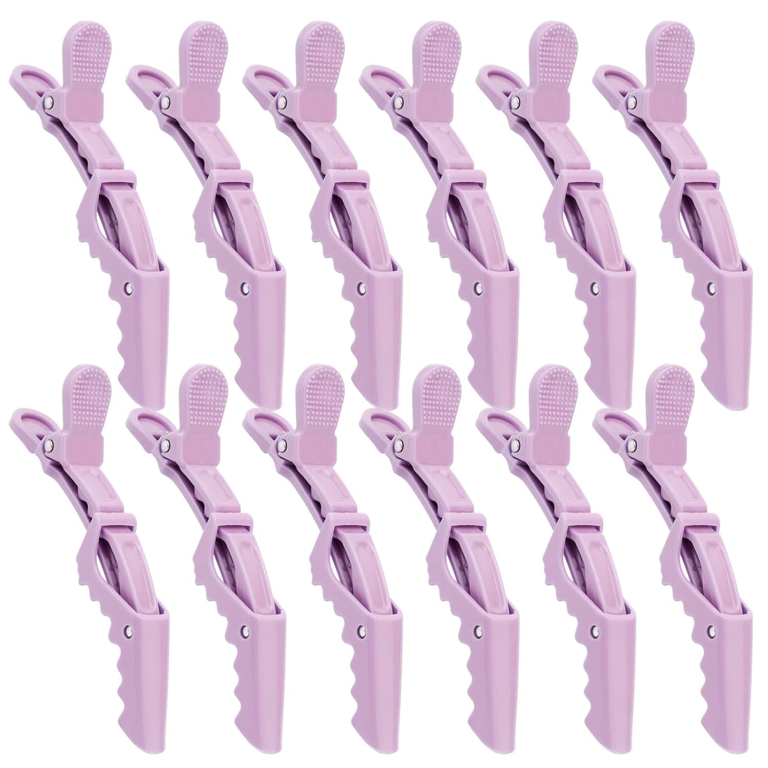 12pcs Pink Alligator Hair Clips for Styling & Sectioning, No Crease Duck Bill Clips for Makeup, Salon Hair Clips for Thin & Thick Hair Women Girls