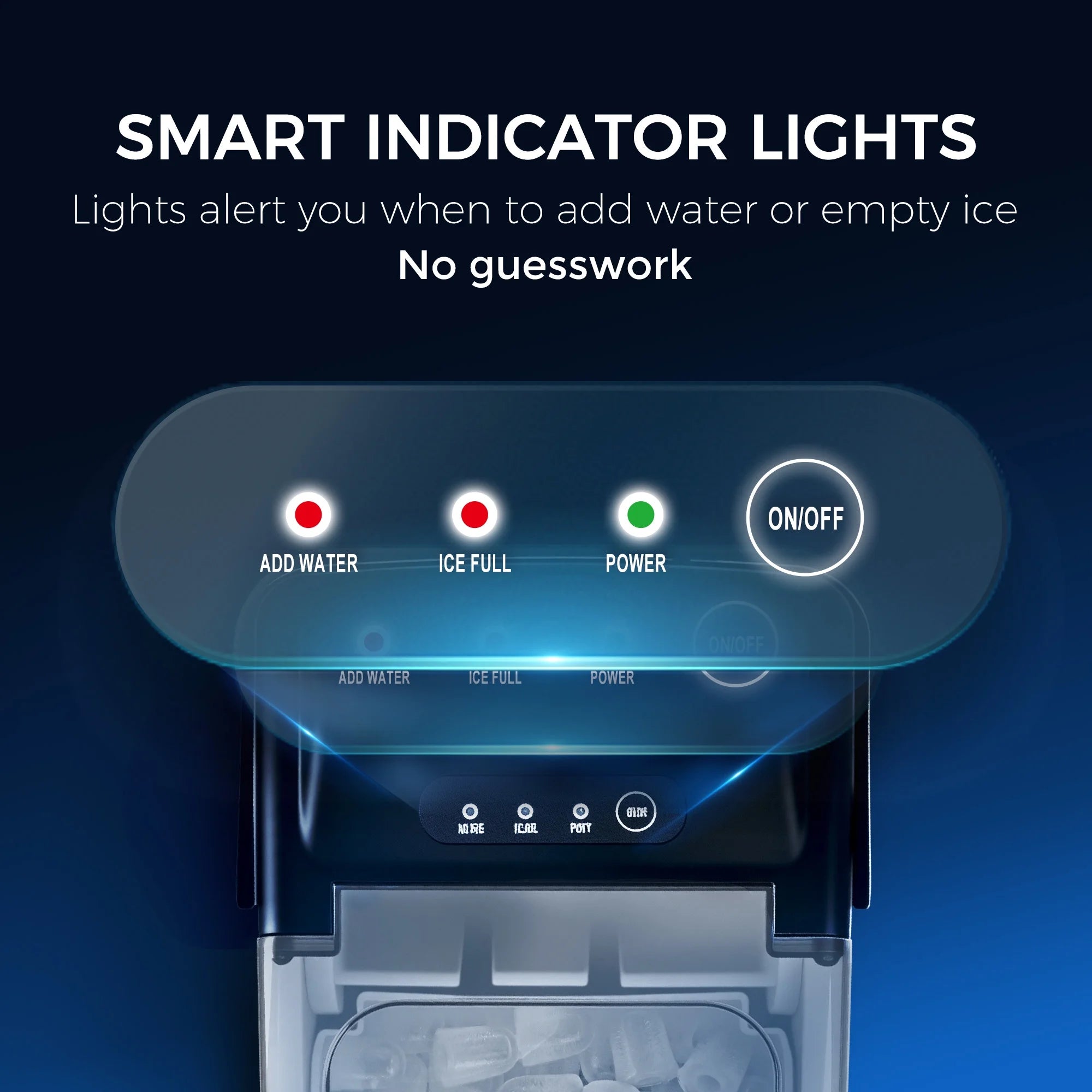 Countertop Ice Maker Machine – Portable Bullet Ice Maker with One-Button Operation, Auto-Cleaning & Quiet 6-Minute Ice Cycle