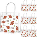 20 Pcs Football Party Treat Bags with Handles, Clear PVC Snack Bags for Kids Birthday, Sports Favors, Team Parties, Goodie Bags 8x8x3.15''