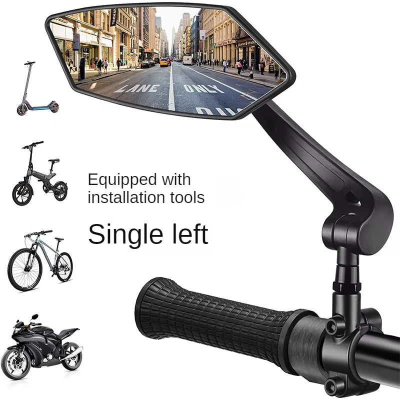 Universal Bike Rearview Mirror: HD Adjustable Handlebar Safety Mirror for Bicycle, Electric Scooter & Cycling | 360° Rotatable Rear View Accessory