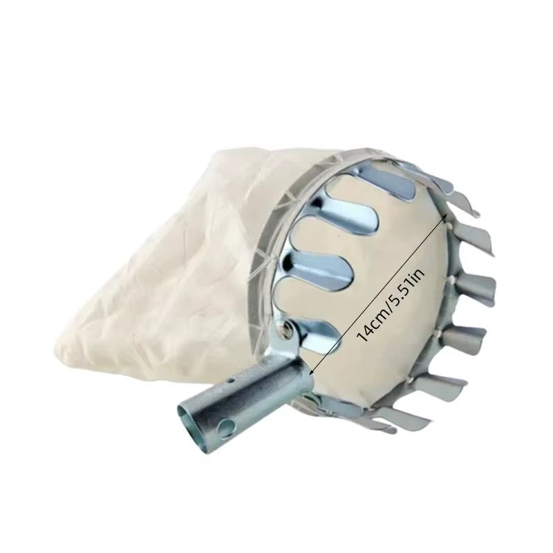 Fruit Picker Tool with Metal Basket Head – Easy Cherry & Apple Harvester Attachment for High Branches | Durable Garden Hardware Tool for Effortless Picking