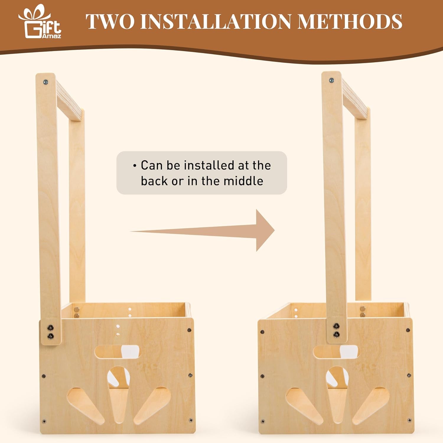 Wooden Baby Shower Crate Closet - DIY Nursery Storage Basket with Hanging Rack, Newborn Gift Hamper for Boys & Girls, Pregnancy Gift Idea for New Parents, 21"