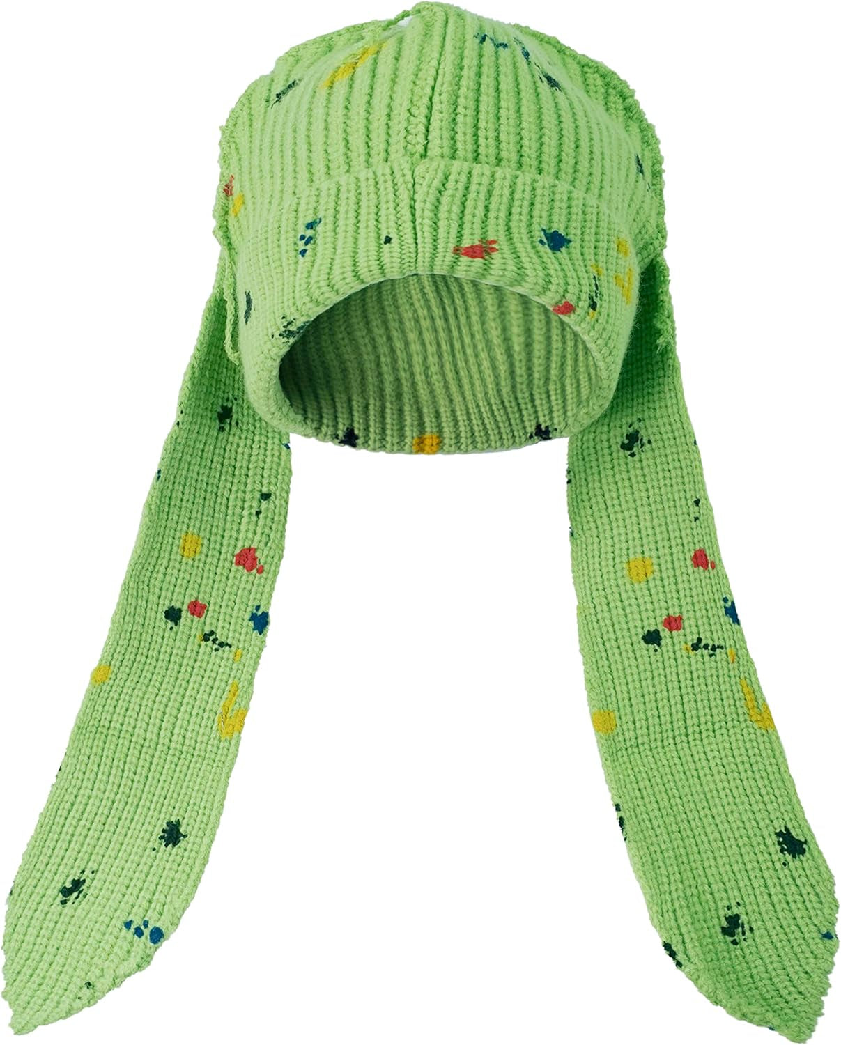 Cute Bunny Ears Knit Beanie - Long Ear Rabbit Crochet Hat, Soft Fluffy Winter Skull Cap for Women & Girls, Warm Slouchy Outdoor Ear Cover & Funny Costume Hat