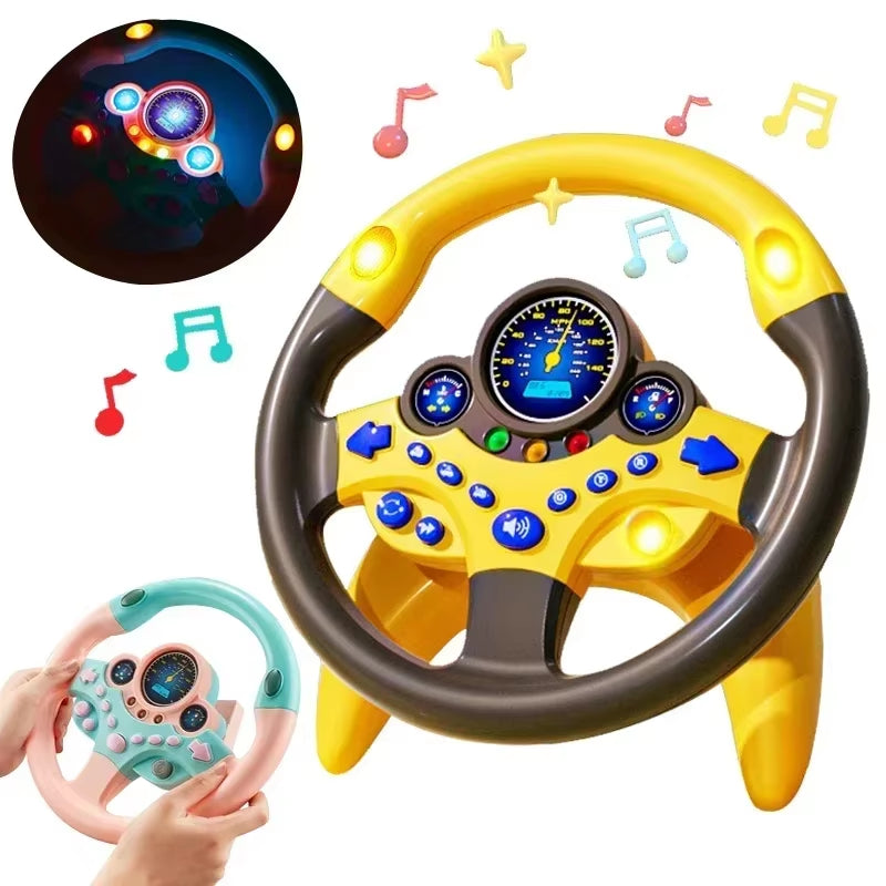 Kids Steering Wheel Backseat Driving Toy with Lights & Music – Interactive Pretend Play Steering Wheel for Toddlers & Preschoolers | Fun Car Ride Simulation Gift
