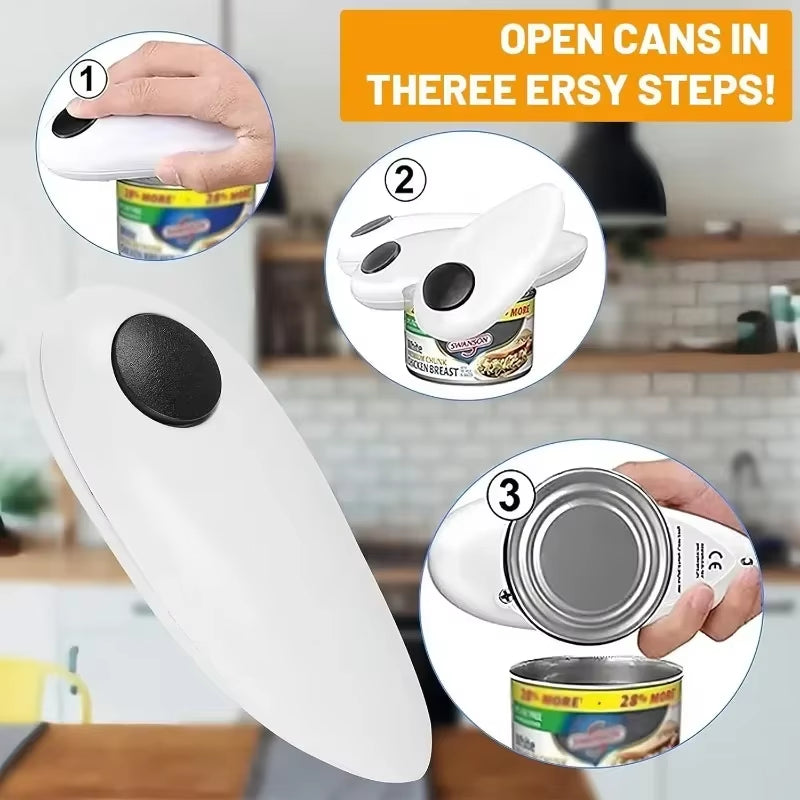 Automatic Electric Can & Jar Opener – One-Touch High-Power Kitchen Gadget for Seniors & Arthritis – Safe, No Sharp Edges, Hands-Free Tin Opener