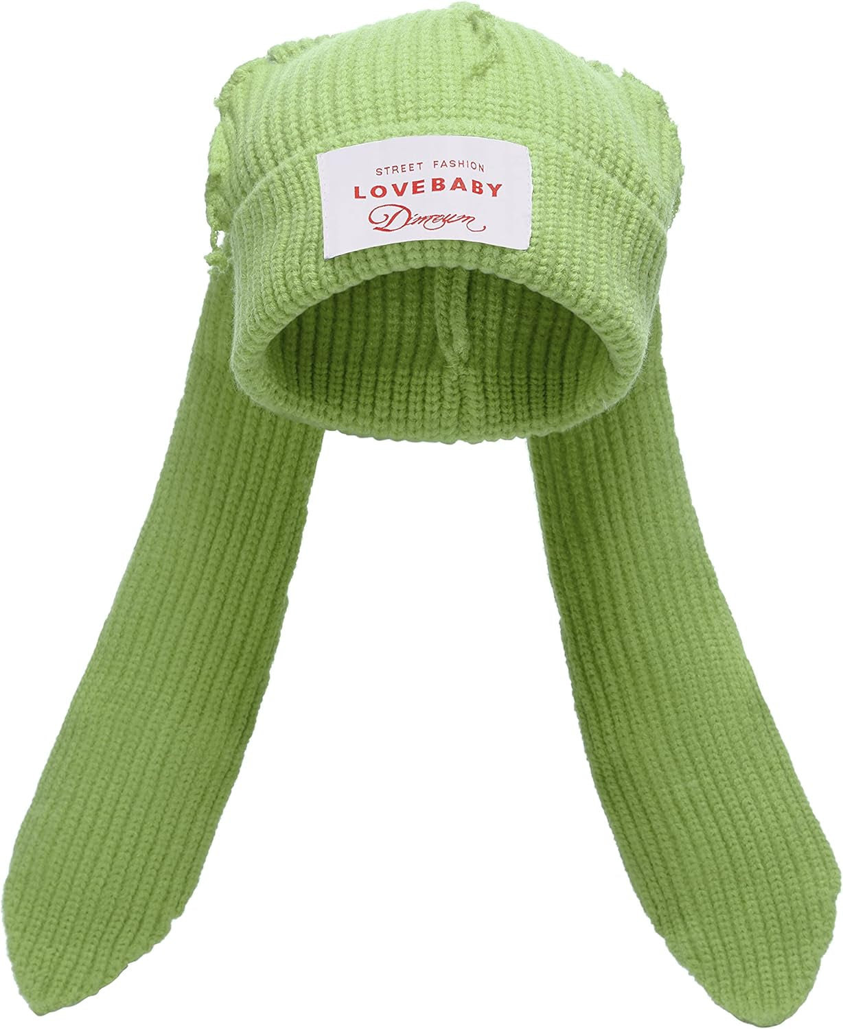 Cute Bunny Ears Knit Beanie - Long Ear Rabbit Crochet Hat, Soft Fluffy Winter Skull Cap for Women & Girls, Warm Slouchy Outdoor Ear Cover & Funny Costume Hat