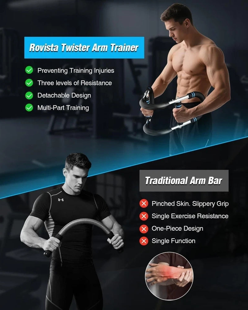 Saker PowerTwist Arm Trainer – Adjustable Forearm & Chest Exerciser for Full Upper Body Workout | 40–100lb Resistance, Portable Strength Training Tool for Home & Gym