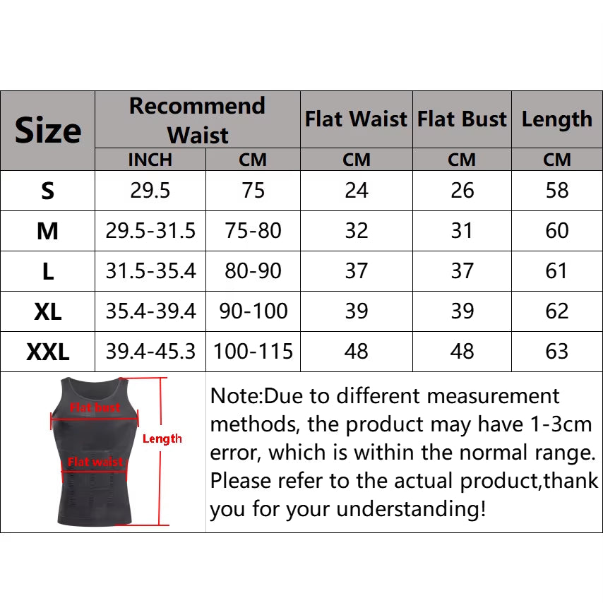 Men’s Slimming Body Shaper Vest – Tummy Control Waist Cincher Compression Undershirt for Belly Fat, Posture Support & Confidence Boost