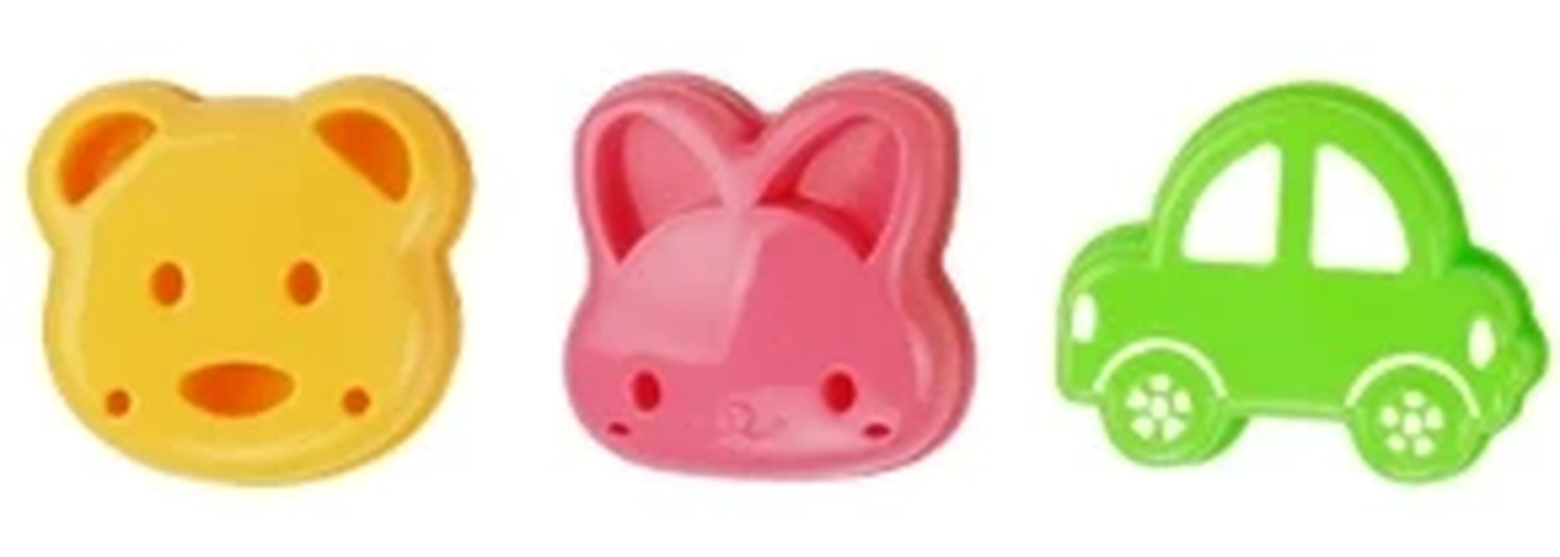 2PCS Sandwich Cutter Mould Set – Cute Bear, Cat, Rabbit & Car Shapes | Kids Bento Bread & Cookie Cutters, Food-Grade Baking Tools for Fun Lunches & Snacks