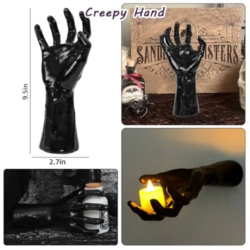 Halloween Creepy Hands Wall Decor – Realistic Life-Size Gothic Wall-Mounted Hands for Candles, Haunted House & Spooky Home Decoration