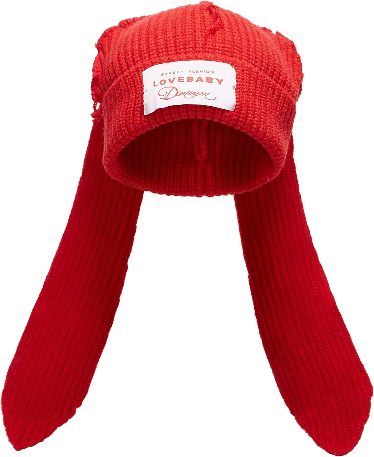 Cute Bunny Ears Knit Beanie - Long Ear Rabbit Crochet Hat, Soft Fluffy Winter Skull Cap for Women & Girls, Warm Slouchy Outdoor Ear Cover & Funny Costume Hat