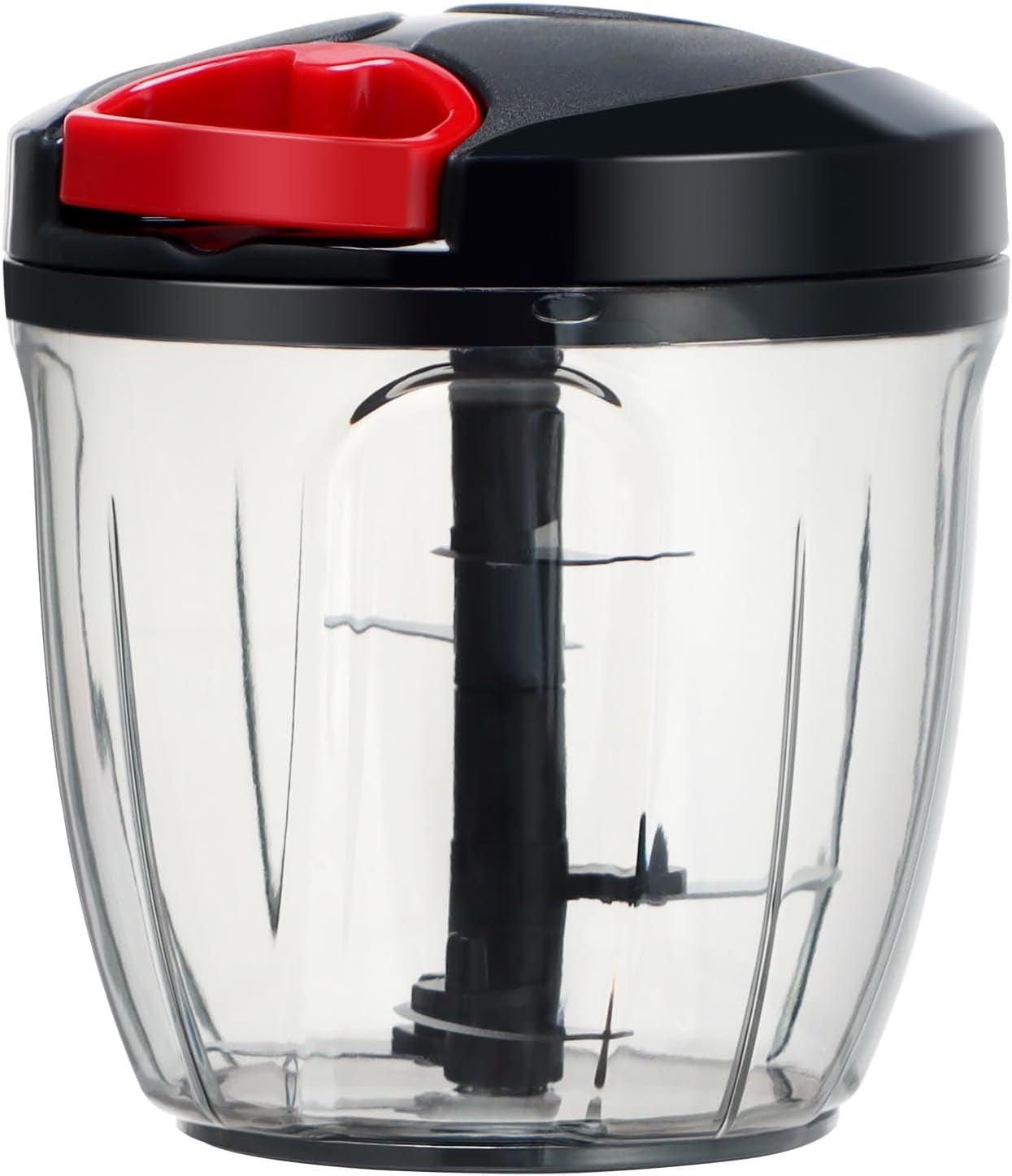 Manual Food Processor & Veggie Chopper - 650ml Hand Pull String Garlic Mincer, Onion Cutter for Salsa & Pesto, Portable Vegetable Slicer for Camping & RV, Green