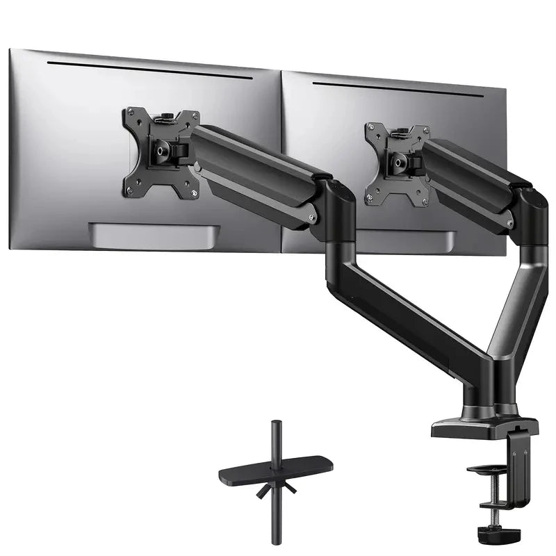 Single & Dual Monitor Mount Stand – Universal Adjustable Desktop Bracket for 13-32 Inch Screens | Gas Spring Arm, 360° Rotation, Height Adjustable & Cable Management