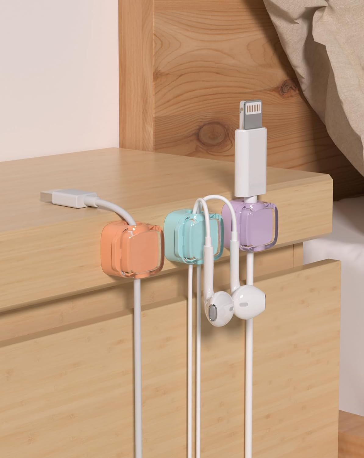 Magnetic Cable Clips 8-Pack - Adjustable Cord Holder for Desk & Nightstand, Multicolor Adhesive Wire Organizer for iPhone, PC & Car, No-Residue Cable Management