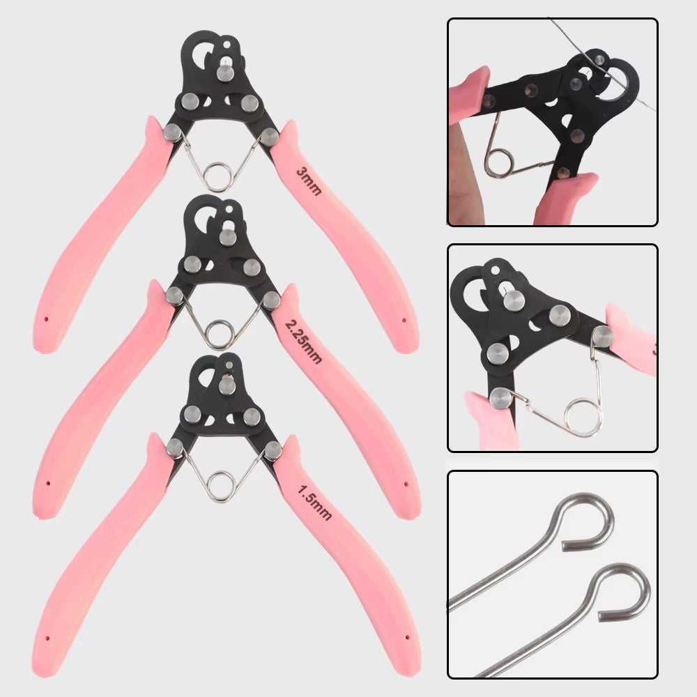 Professional Wire Rolling Plier for Jewelry Making – 1.5/2.25/3mm Multi-Size Round Nose Tool for Wire Wrapping, Ring Bending & C-Ring Craft Design