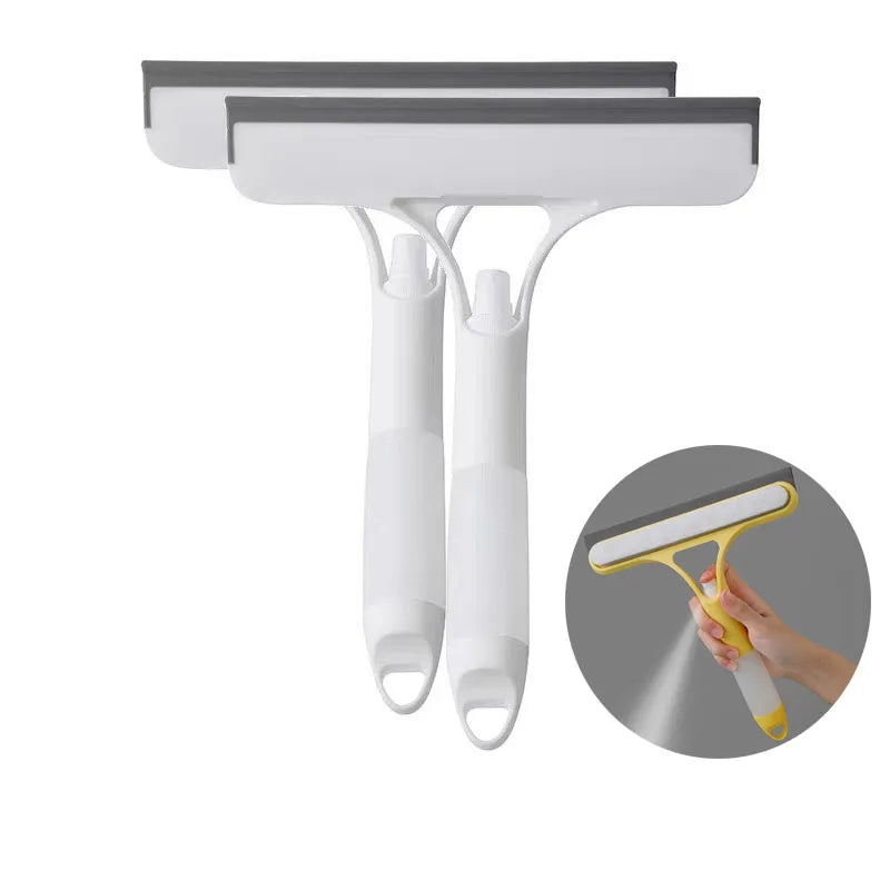 3-in-1 Window Cleaning Squeegee with Spray Bottle & Microfiber Scrubber – Multi-Function Glass Cleaner Tool for Windows, Mirrors & Cars | Streak-Free Shine & Easy Cleaning