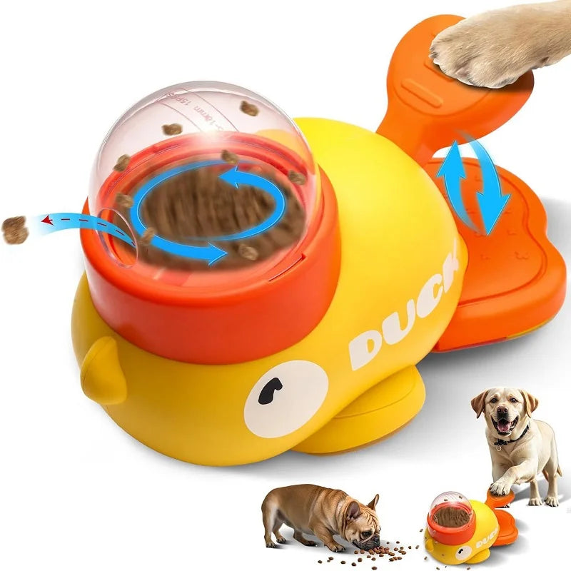 Cartoon Duck Dog Food Dispenser Toy – Interactive Pet Snack Puzzle Feeder for Dogs & Cats | Anti-Slip, Slow Feeding, Fun Treat Training Game