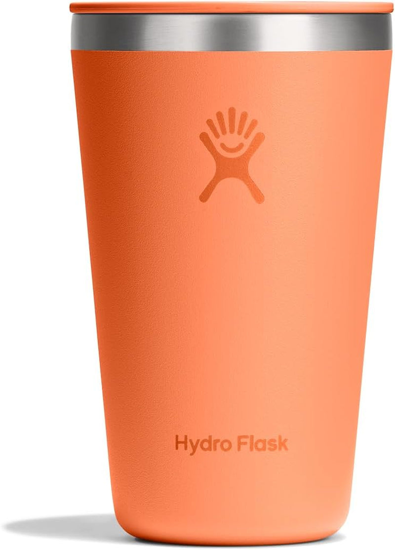 28oz Insulated Straw Tumbler with Leak-Resistant Lid, Stainless Steel Cupholder Friendly Cold Drink Cup for Smoothies, Water & Iced Coffee