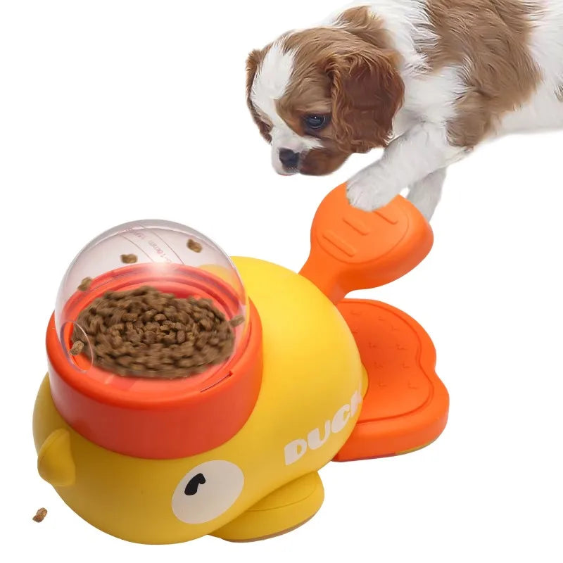 Cartoon Duck Dog Food Dispenser Toy – Interactive Pet Snack Puzzle Feeder for Dogs & Cats | Anti-Slip, Slow Feeding, Fun Treat Training Game
