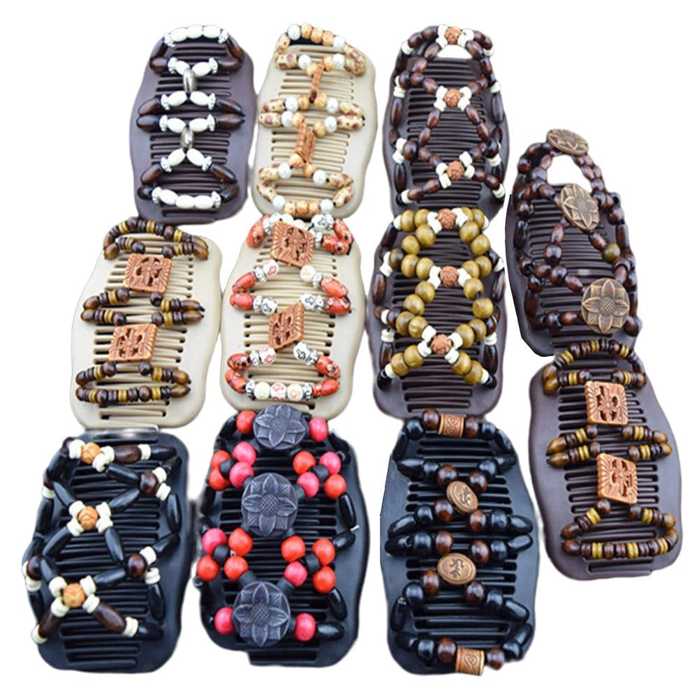 Thick Hair Bun Clip Combs Set of 5, Non-Slip Bun Maker Hair Accessories for Women & Girls, Easy Updo Hair Clips for Long Short Hair, Waterproof Hold