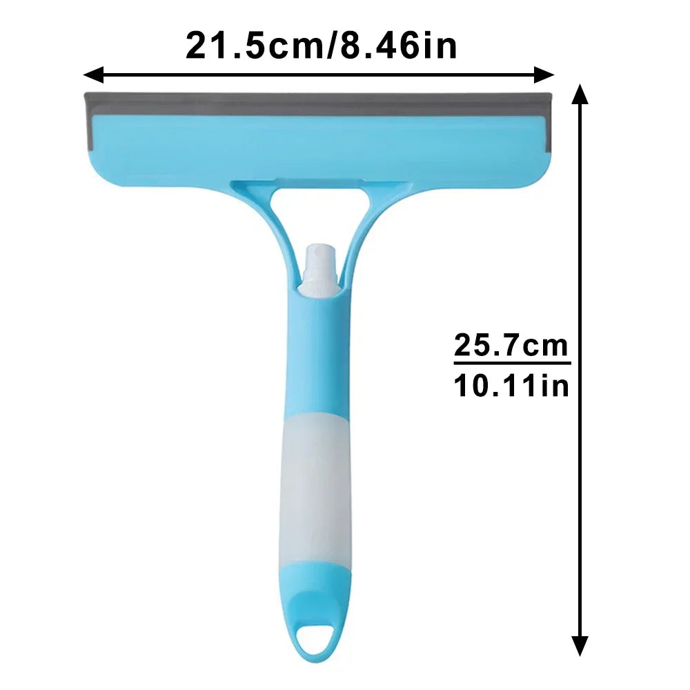 3-in-1 Window Cleaning Squeegee with Spray Bottle & Microfiber Scrubber – Multi-Function Glass Cleaner Tool for Windows, Mirrors & Cars | Streak-Free Shine & Easy Cleaning
