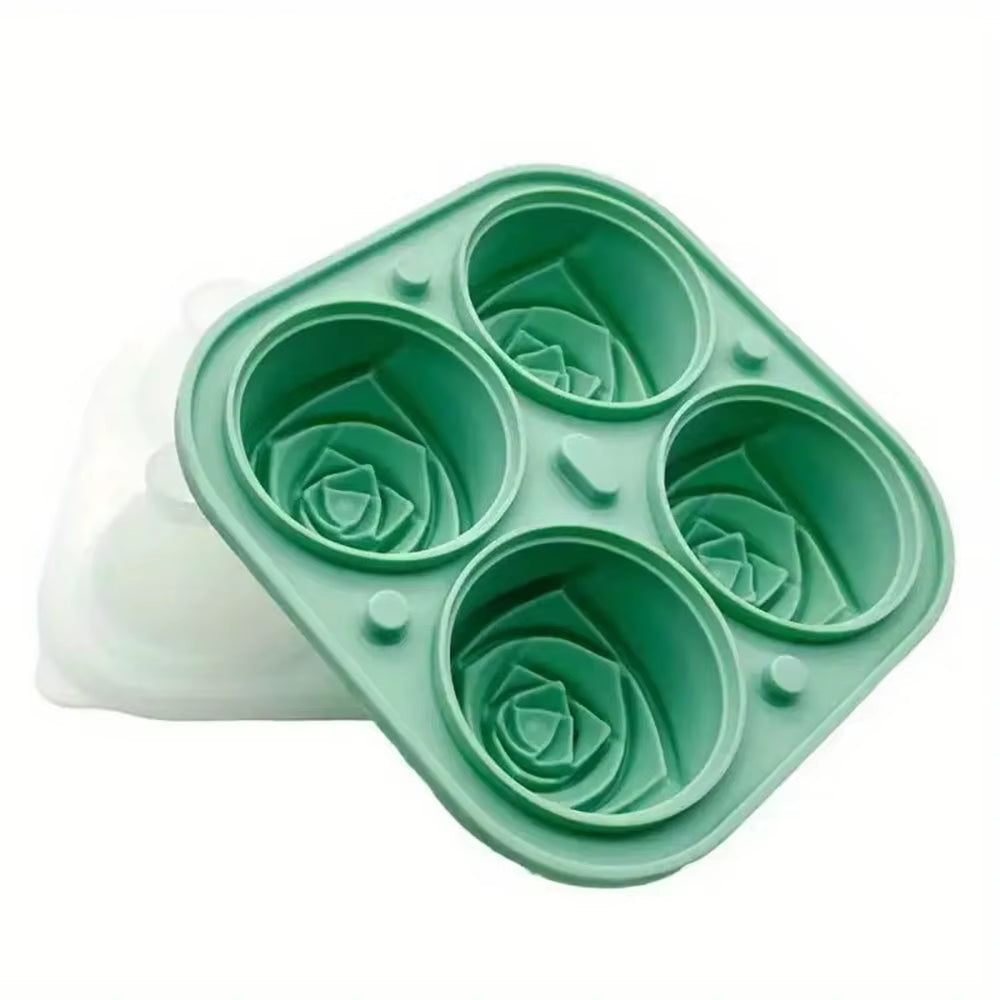 3D Rose Ice Cube Molds – Silicone Flower Shape Ice Maker for Cocktails, Whiskey & Juice | Elegant Reusable Ice Tray for Parties & Home Bar