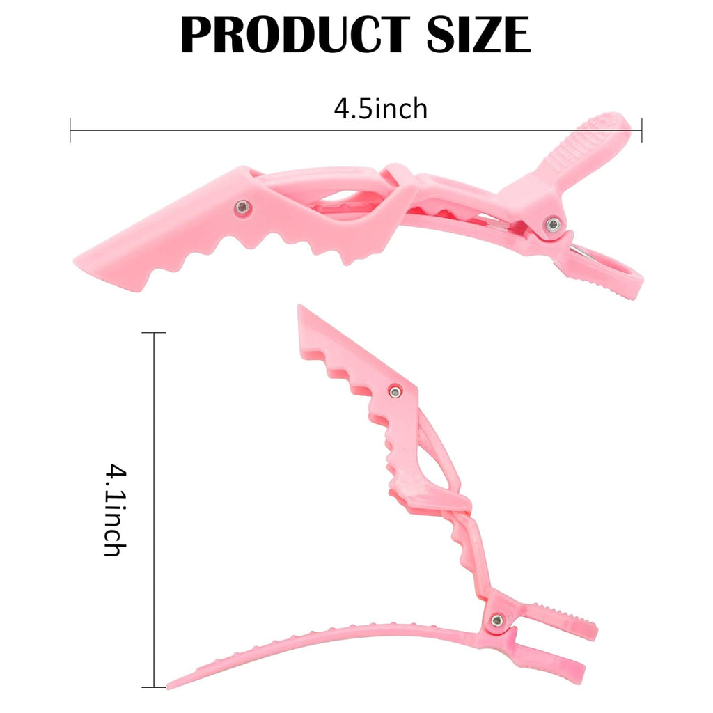 12pcs Pink Alligator Hair Clips for Styling & Sectioning, No Crease Duck Bill Clips for Makeup, Salon Hair Clips for Thin & Thick Hair Women Girls