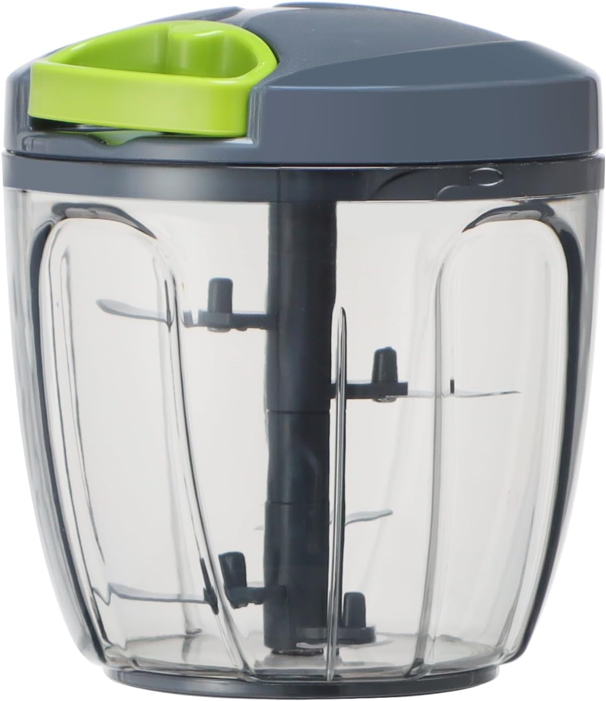 Manual Food Processor & Veggie Chopper - 650ml Hand Pull String Garlic Mincer, Onion Cutter for Salsa & Pesto, Portable Vegetable Slicer for Camping & RV, Green