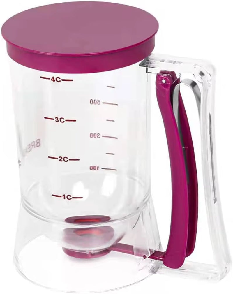 Batter Dispenser Cup for Cupcakes, Pancakes, Cookies & Cakes – Easy Pour Measuring Cup with Handle for Mess-Free Baking & Perfect Portions