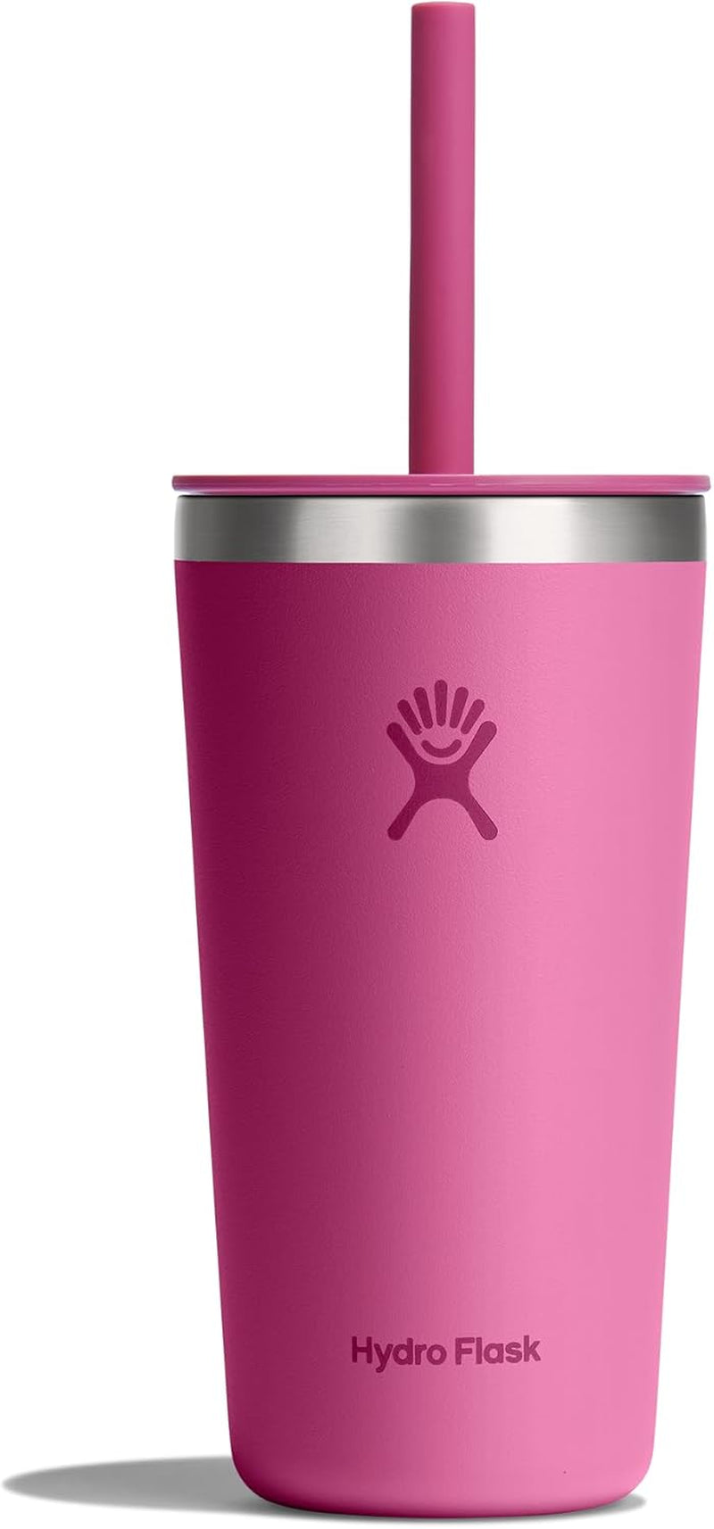28oz Insulated Straw Tumbler with Leak-Resistant Lid, Stainless Steel Cupholder Friendly Cold Drink Cup for Smoothies, Water & Iced Coffee