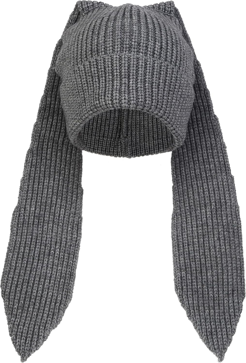 Cute Bunny Ears Knit Beanie - Long Ear Rabbit Crochet Hat, Soft Fluffy Winter Skull Cap for Women & Girls, Warm Slouchy Outdoor Ear Cover & Funny Costume Hat