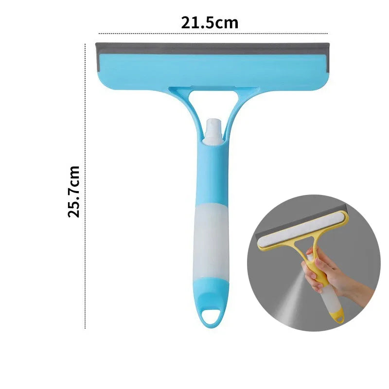 3-in-1 Window Cleaning Squeegee with Spray Bottle & Microfiber Scrubber – Multi-Function Glass Cleaner Tool for Windows, Mirrors & Cars | Streak-Free Shine & Easy Cleaning