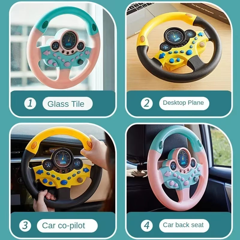 Kids Steering Wheel Backseat Driving Toy with Lights & Music – Interactive Pretend Play Steering Wheel for Toddlers & Preschoolers | Fun Car Ride Simulation Gift