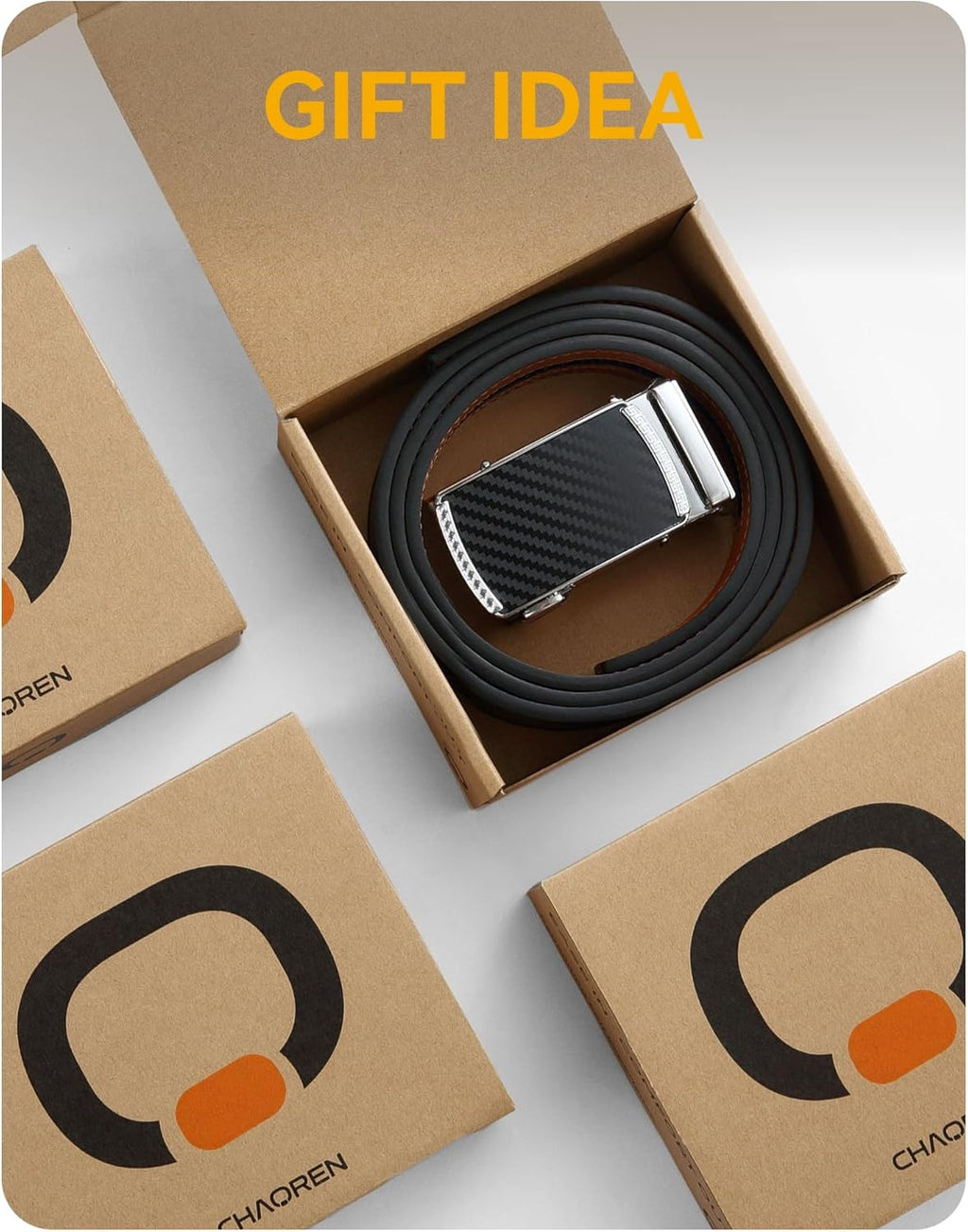 Men’s Leather Ratchet Belt 35mm, Adjustable Trim-to-Fit Waist Belt with Automatic Buckle, Micro-Adjust Comfort for Dress, Jeans & Casual Wear