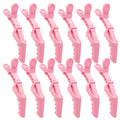 12pcs Pink Alligator Hair Clips for Styling & Sectioning, No Crease Duck Bill Clips for Makeup, Salon Hair Clips for Thin & Thick Hair Women Girls