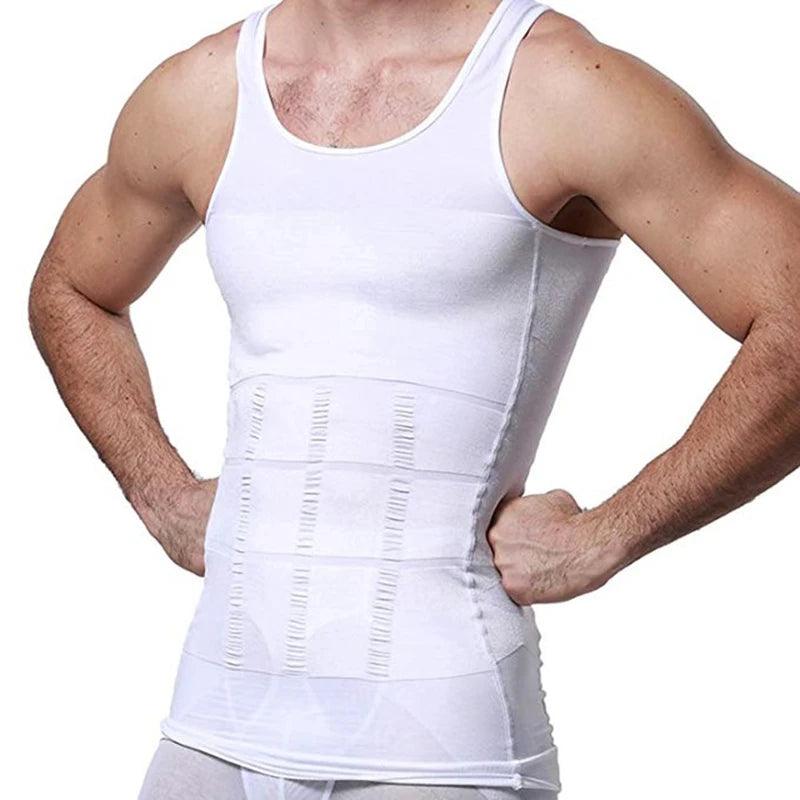 Men’s Slimming Body Shaper Vest – Tummy Control Waist Cincher Compression Undershirt for Belly Fat, Posture Support & Confidence Boost