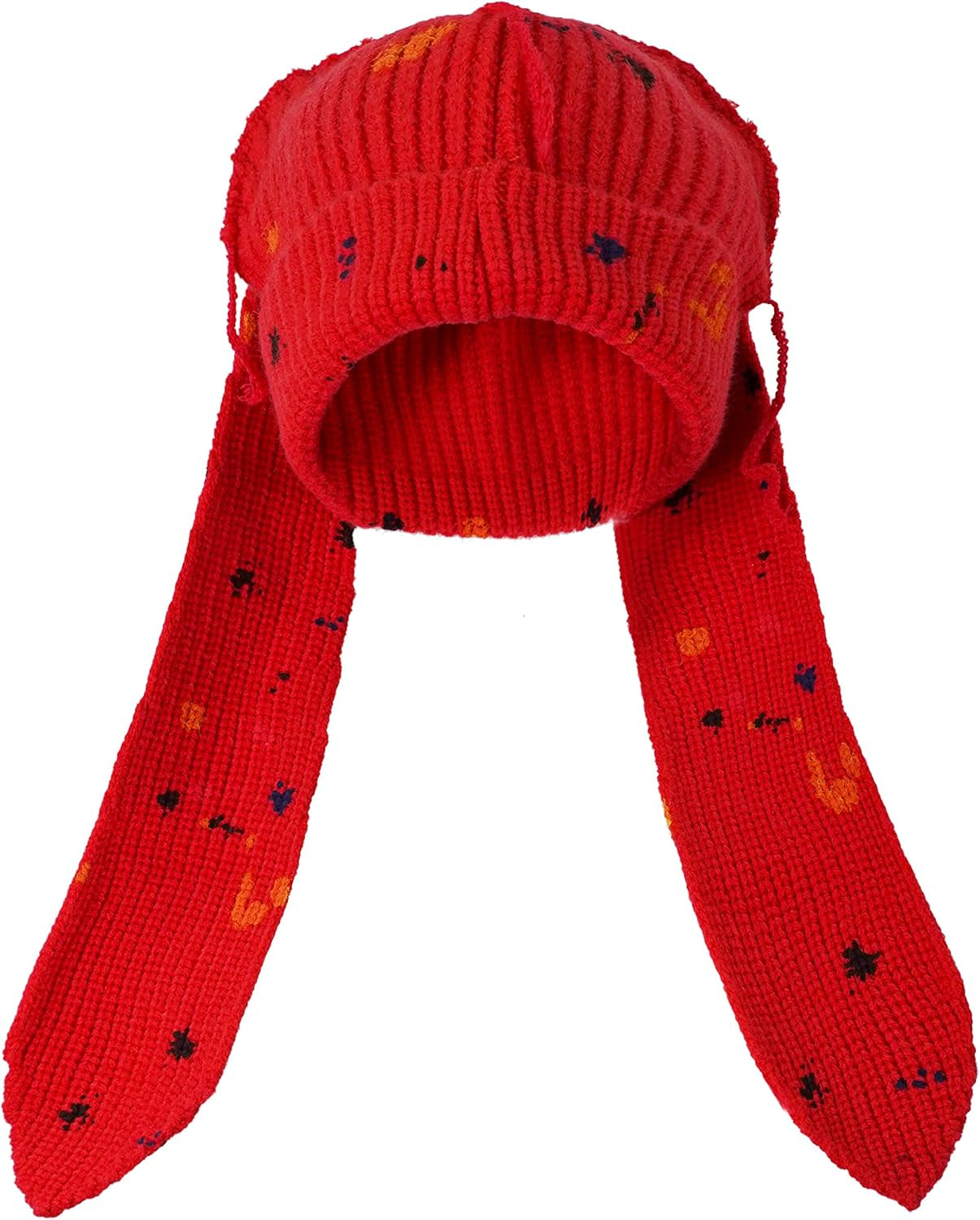 Cute Bunny Ears Knit Beanie - Long Ear Rabbit Crochet Hat, Soft Fluffy Winter Skull Cap for Women & Girls, Warm Slouchy Outdoor Ear Cover & Funny Costume Hat