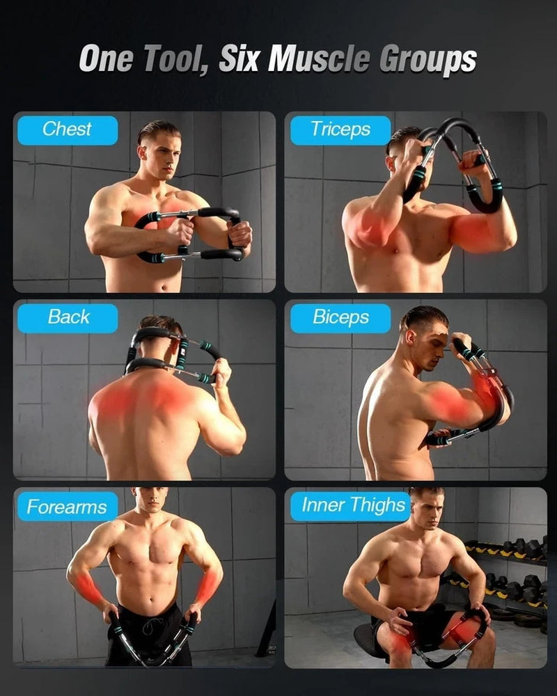 Saker PowerTwist Arm Trainer – Adjustable Forearm & Chest Exerciser for Full Upper Body Workout | 40–100lb Resistance, Portable Strength Training Tool for Home & Gym