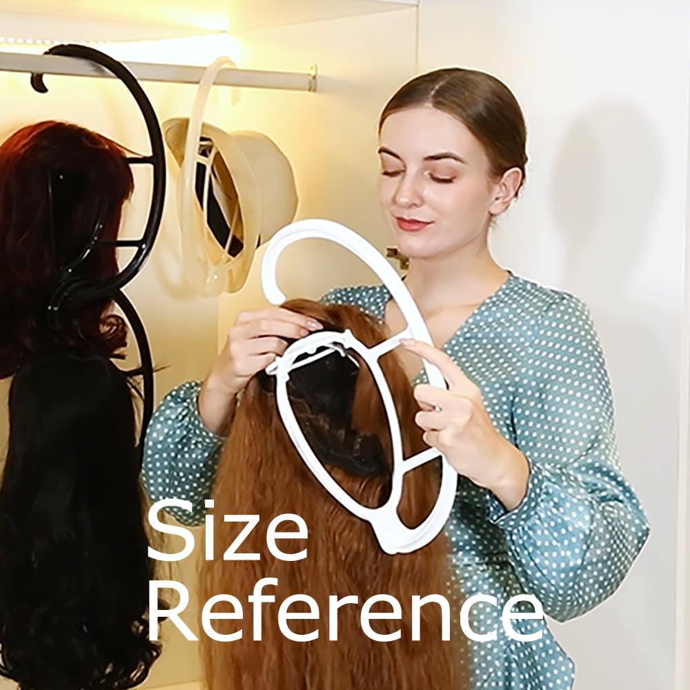 Hanging Wig Stand 2 Pack, Space-Saving Wig Drying Stand Holder for Long & Short Wigs, Portable Travel Wig Hanger, Durable Plastic Wig Storage Rack
