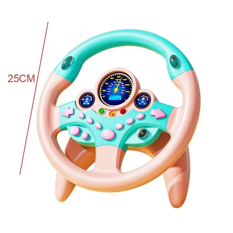 Kids Steering Wheel Backseat Driving Toy with Lights & Music – Interactive Pretend Play Steering Wheel for Toddlers & Preschoolers | Fun Car Ride Simulation Gift