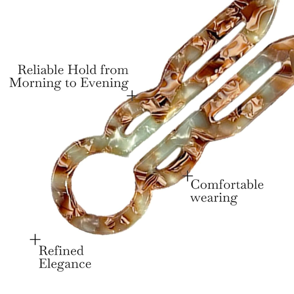 Prestige French Hair Pins Set of 3, Elegant Acetate Hair Clips for Women, Non-Slip Updo Hair Accessories for Thin Thick Hair, Everyday & Special Occasions