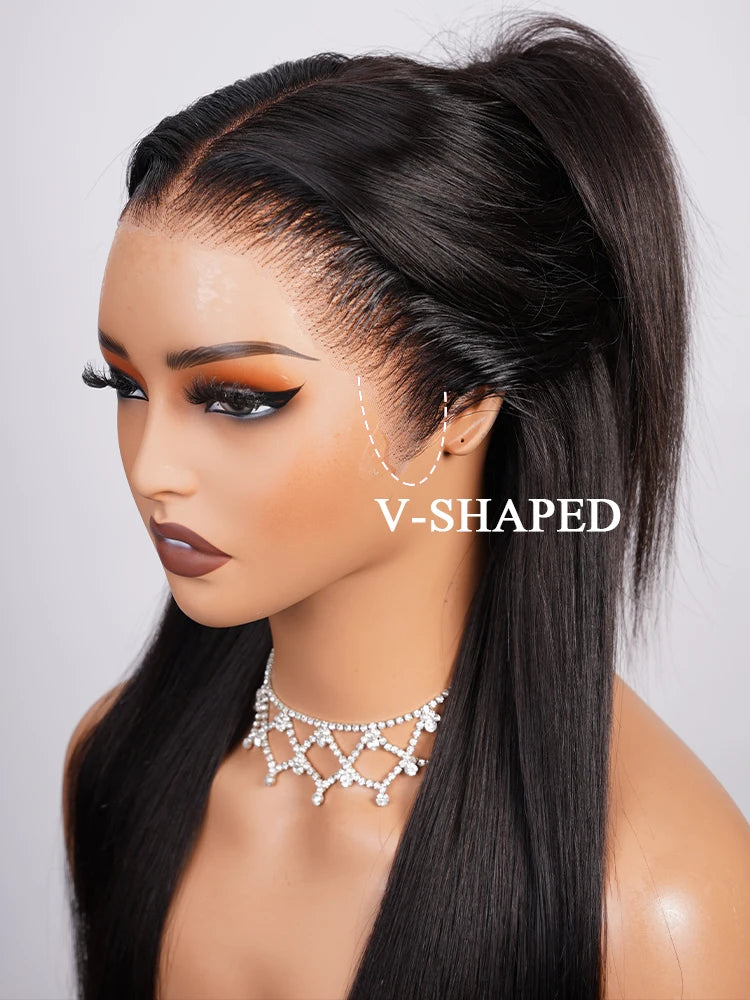 13x6 Bye Bye Knots Glueless Lace Front Wig – Bone Straight Human Hair Wig, Pre-Plucked & Bleached Knots, Ready-to-Wear Natural Look | Megalook HD Wig for Women