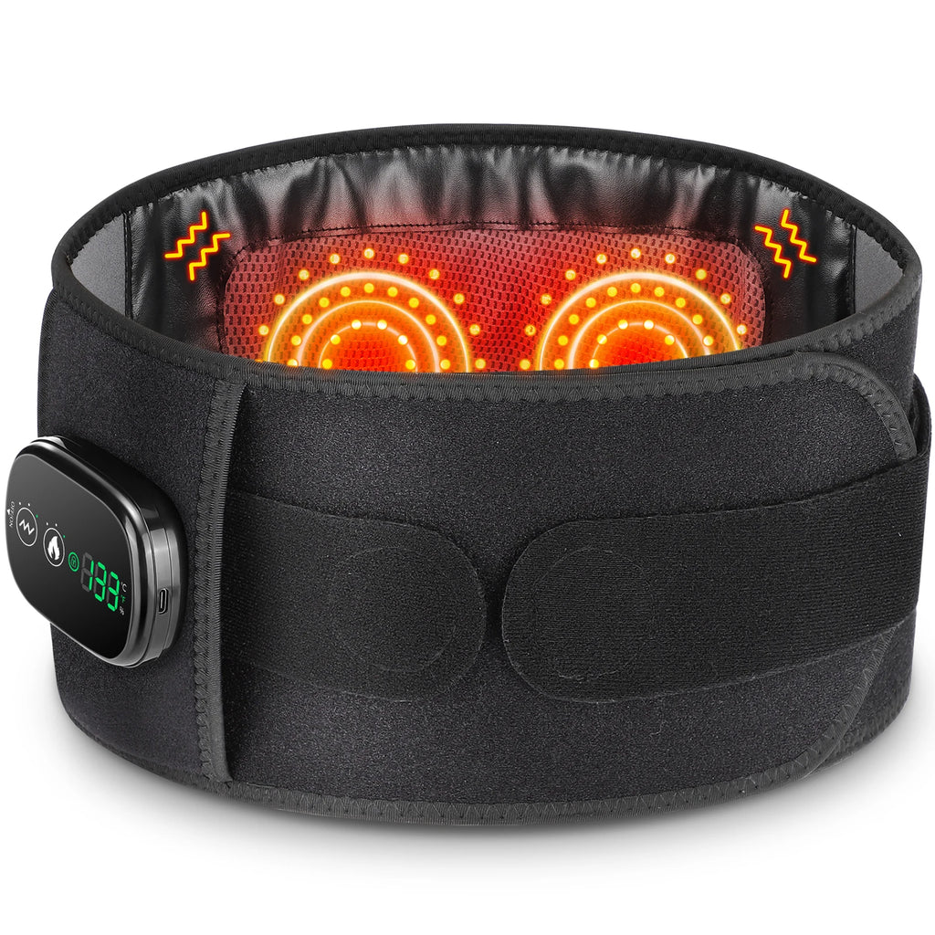 Electric Heating Waist Massager Belt – 3-Level Vibration & Heat Therapy for Back Pain Relief, Posture Support & Muscle Relaxation