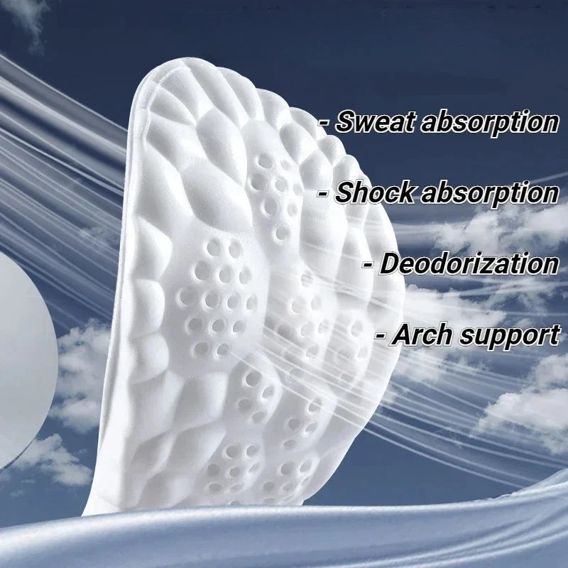 4D Massage Shoes Insoles – Super Soft Latex Sports Insoles for Running, Walking & Basketball | Arch Support Orthopedic Inserts for Men & Women Comfort