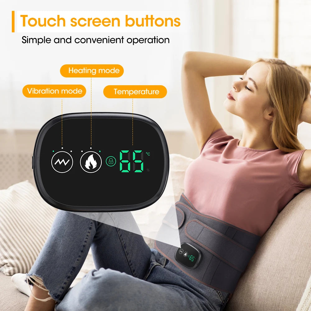 Electric Heating Waist Massager Belt – 3-Level Vibration & Heat Therapy for Back Pain Relief, Posture Support & Muscle Relaxation