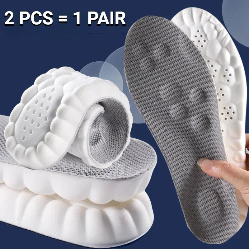 4D Massage Shoes Insoles – Super Soft Latex Sports Insoles for Running, Walking & Basketball | Arch Support Orthopedic Inserts for Men & Women Comfort