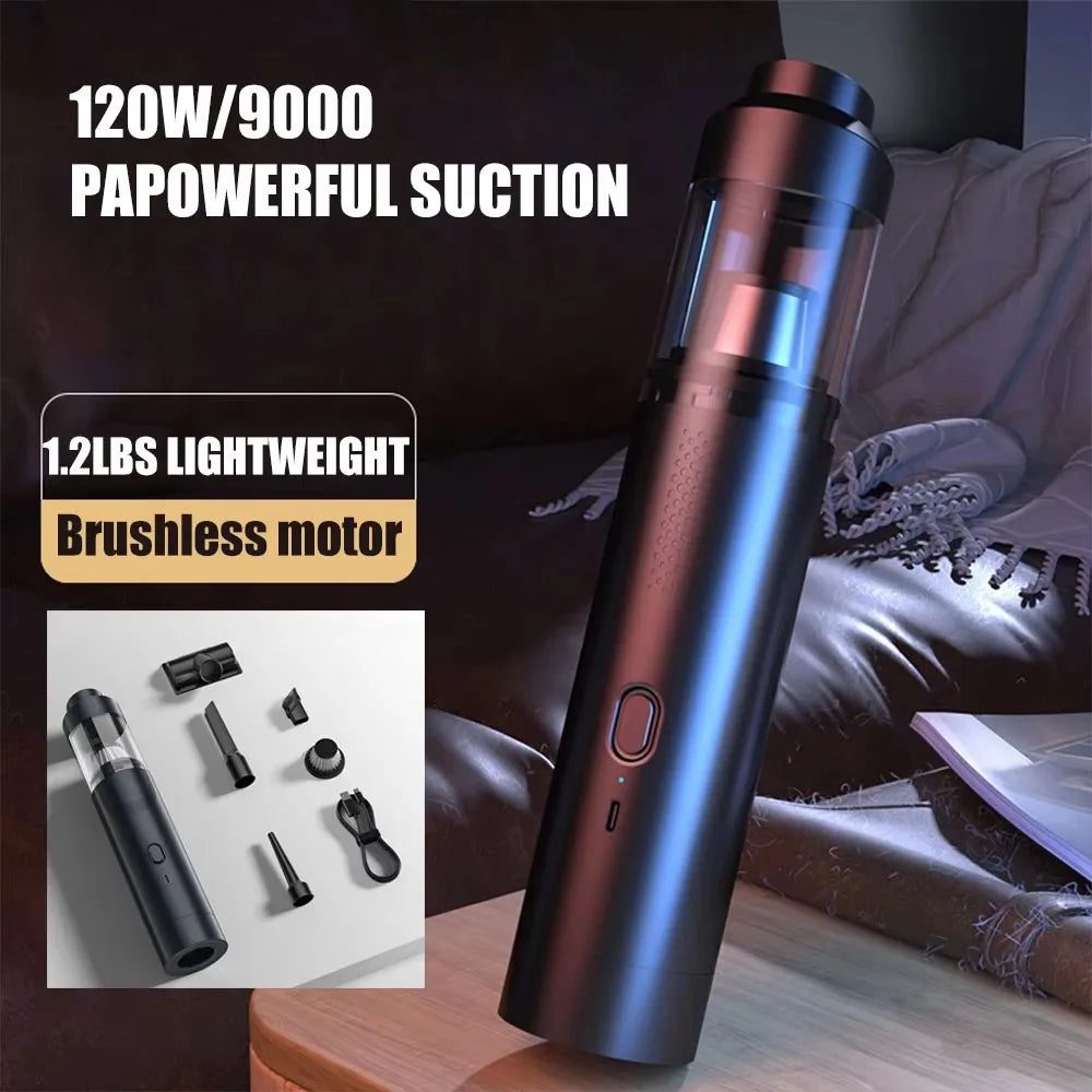 Fanttik Slim V8 Mate/Apex Cordless Car Vacuum – 12000Pa Powerful Suction, Portable Mini Cleaner with Flexible Hose & Pet Brush for Deep Car Detailing